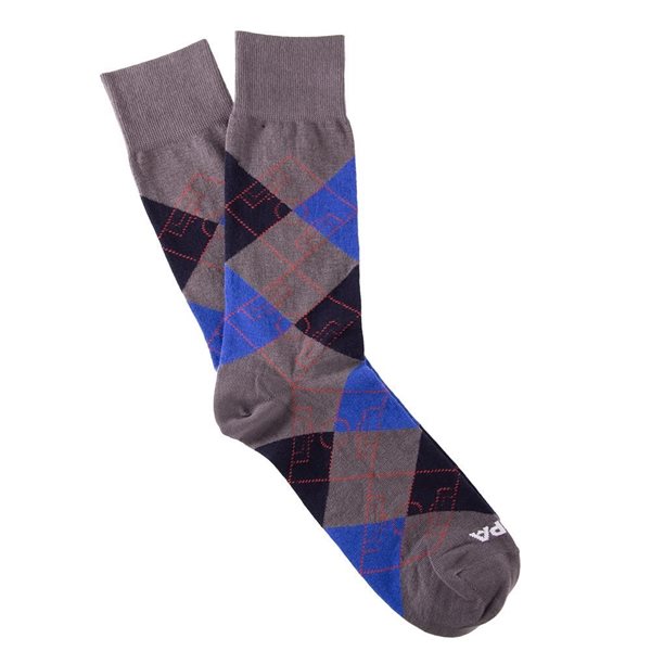 Image de COPA Football - Argyle Pitch Chaussettes - Gris/ Bleu