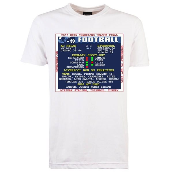 Image de TOFFS - T-Shirt Champions League Final 2005 (Liverpool) Retrotext - Blanc