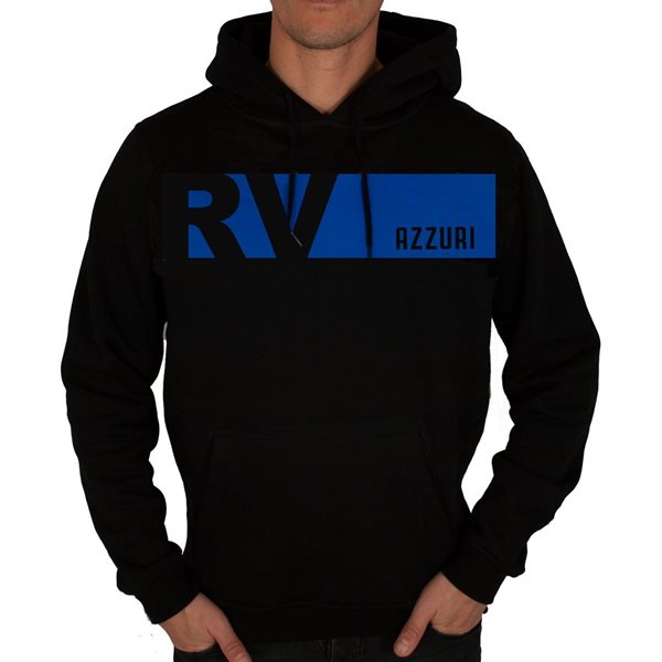 Image de Rugby Vintage- Sweat A Capuche Colour Banner Italie - Noir/Bleu