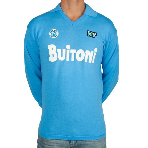NR Nicola Raccuglia - Napoli Buitoni Official Replica Football Shirt 1986-1987 + Number 10 (Long Sleeve) 