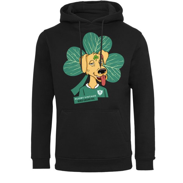 Rugby Vintage - Ireland 'Bored' Ground Dog Hoodie - Black