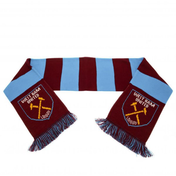 West Ham United Retro Bar Scarf - Claret/ Blue