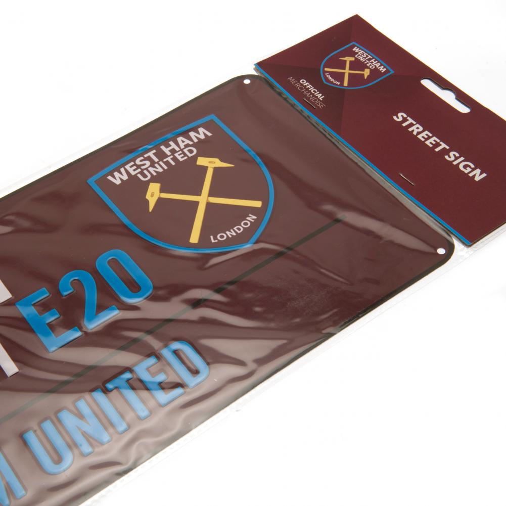 Panneau De Rue West Ham United FC - Plaque Métal 40x18 Cm - Officiel