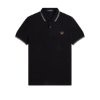 Fred Perry - Twin Tipped Polo - Black/ Cyber Blue/ Light Rust