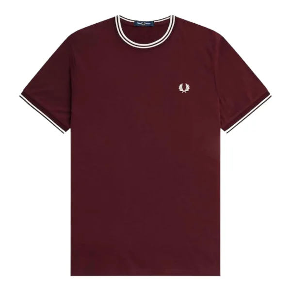 Image de Fred Perry - Twin Tipped T-Shirt - Oxblood/ Ecru