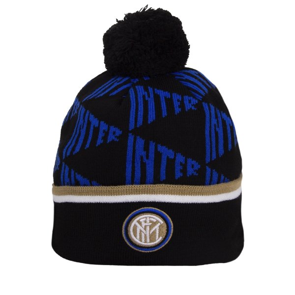 FC Internazionale All Over Pattern Beanie - Black/ Blue