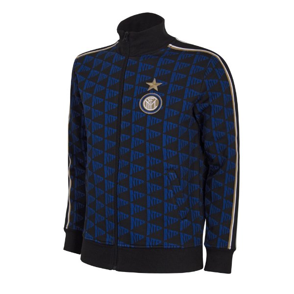 FC Internazionale All Over Pattern Track Jacket - Black/ Blue