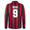 AC Milan Retro Football Shirt 1995-1996 (Long Sleeve) + Weah 9