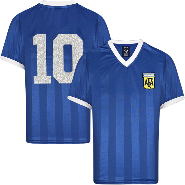 Score Draw - Argentina Retro Football Shirt Away World Cup 1986 + 10 (Maradona)