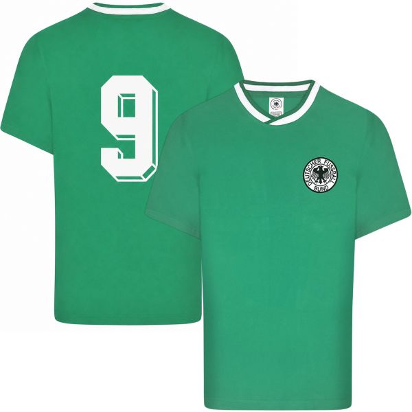 Score Draw - West Germany Retro Football Shirt Away World Cup 1986 + 9 (Völler)