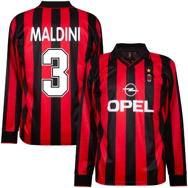 96-97 AC Milan Retro Home L/S Shirt + Maldini 3