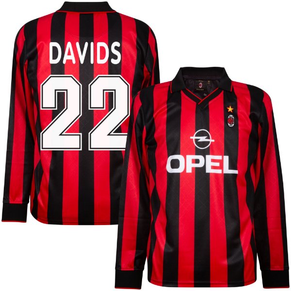 96-97 AC Milan Retro Home L/S Shirt + Davids 22