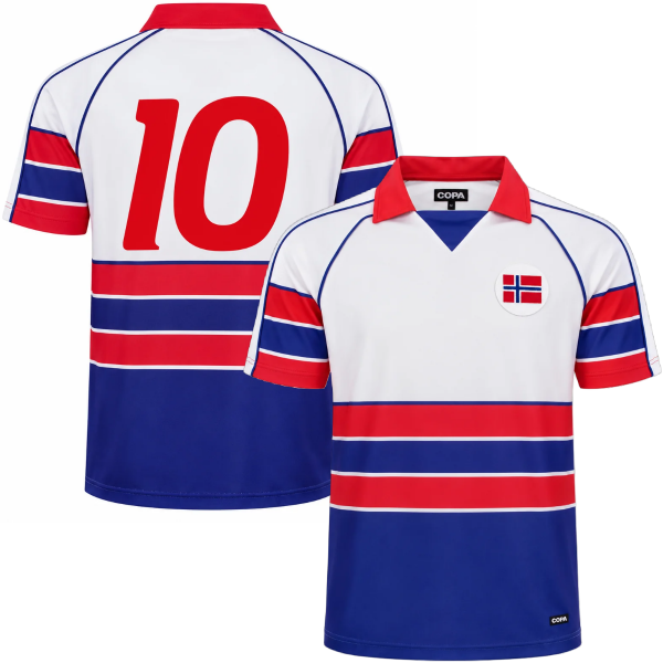 COPA Football - Norway Retro Football Shirt Away 1988 + Number 10