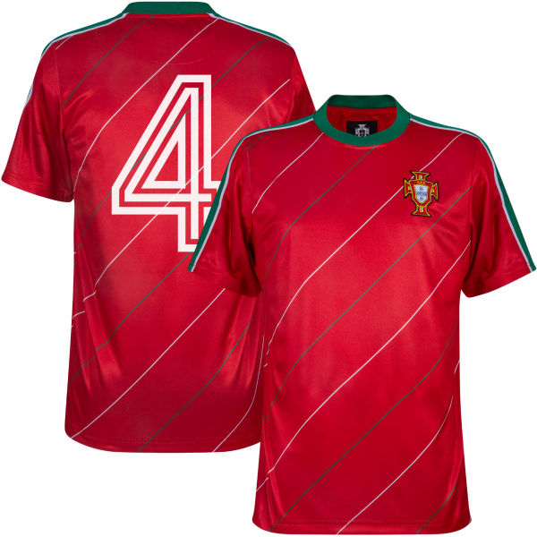 Portugal Retro Voetbalshirt 1984 + Nummer 4